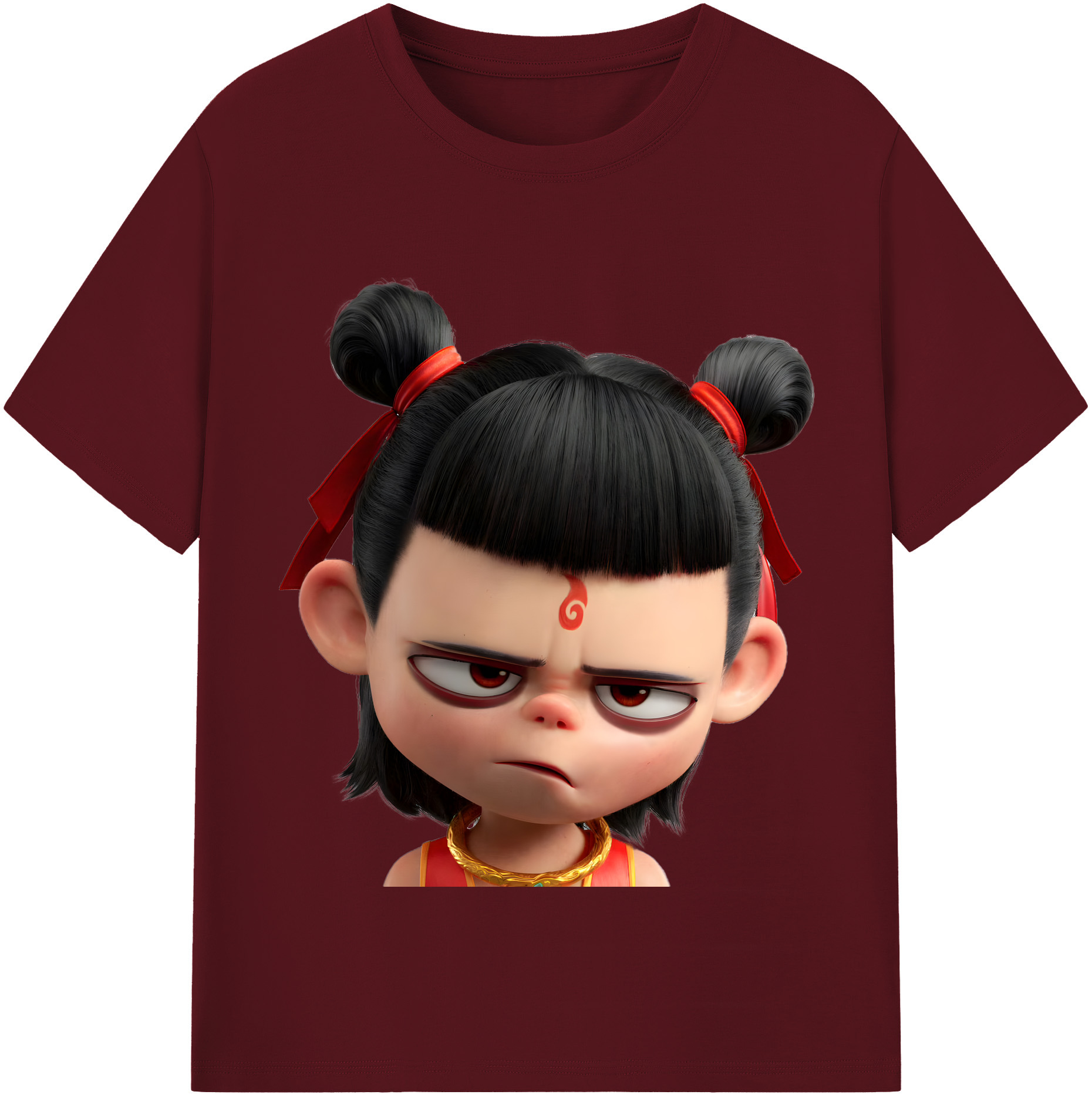 （画像用） Ne Zha 2 ナタ 魔童の大暴れ 綿100％半袖Tシャツ（フロントプリント）